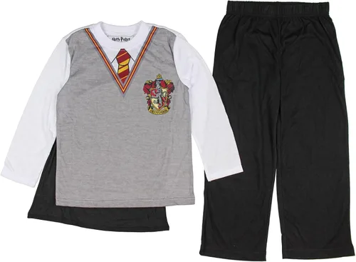 Vista 2 de Harry Potter Big Ls Gryffindor - Conjunto de pijama de 3 piezas con capa