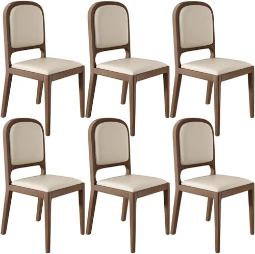 Vista 9 de YVYKFZD Sillas de comedor de madera maciza, juego de sillas de cocina sin brazos, silla de comedor tapizada de cuero, silla de sala de estar