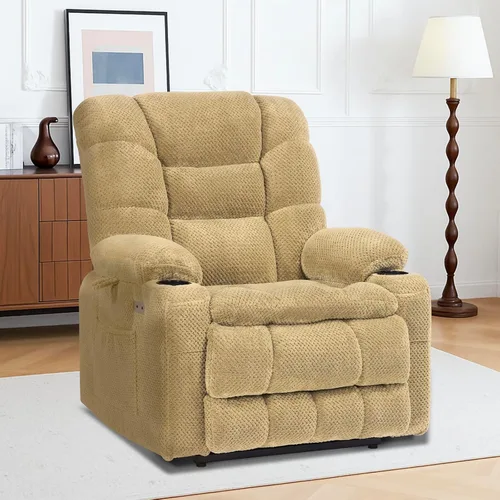 Vista 2 de EONIX Silla reclinable ancha para ancianos, silla elevadora de gran tamaño resistente de 400 libras con calor y masaje, reclinable elevador