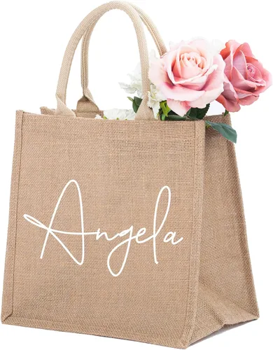 Vista 10 de Bolsas de mano de boda personalizadas, regalos para dama de honor, verano, playa, niñas, viaje, despedida de soltera, reutilizable, bolsa