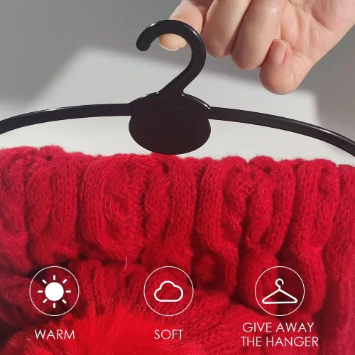 Vista 6 de OLizee Conjunto de bufanda y mitones de invierno para mujer, gorro de punto de calavera con pompones de piel sintética