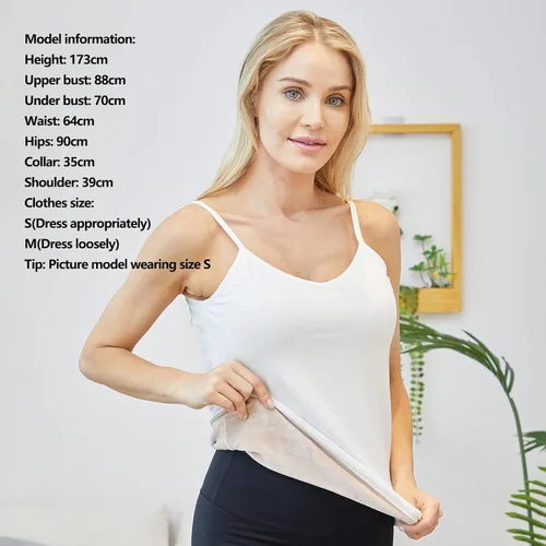 Vista 5 de Xtinmee Camiseta térmica sin mangas para mujer, camisola de poliéster con forro polar térmico