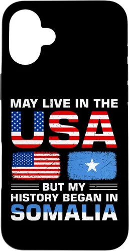 Vista 22 de iPhone 16 USA Flag America Somalia Flag Somalian Roots Country Case
