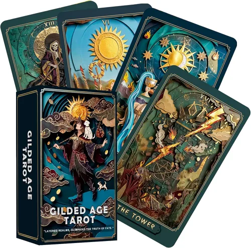 Vista 7 de sishui Juego de 78 cartas de tarot Lythra, cartas de tarot oráculo para principiantes, herramientas espirituales para intuición, visión emocional