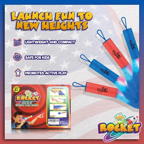 Vista 2 de IPIDIPI TOYS Finger Rockets - Lanzador de cohetes de espuma para niños, artículos para fiestas, cohetes aéreos de alto vuelo, regalos divertidos