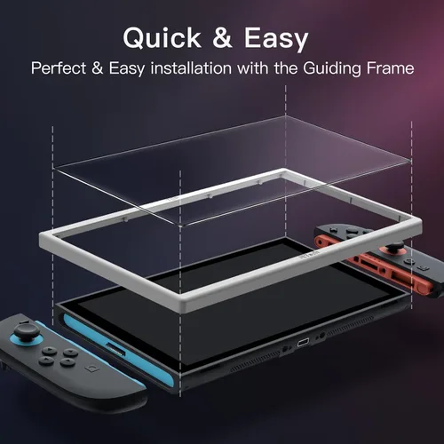 Vista 7 de JETech Protector de pantalla mate para Nintendo Switch 2 2025, película de vidrio templado antirreflejos 9H con herramienta de fácil instalación
