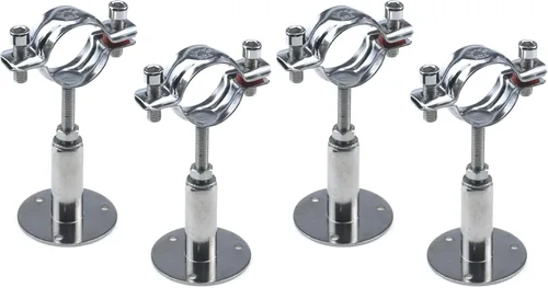 Vista 6 de Quluxe 2 soportes de tubo de montaje en pared de acero inoxidable para montaje en techo, soporte de tubo ajustable para tubo de 1-1/2 pulgadas