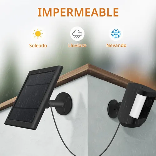 Vista 3 de Panel solar para cámara Ring (2ª generación) (Paquete de 2 piezas negras) (1 pieza negra)
