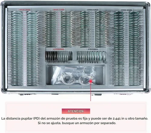 Vista 2 de Juego de lentes de prueba ópticas de 266 piezas de carcasa de aluminio con borde de metal