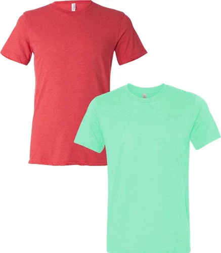 Vista 19 de Bella Canvas 3413c para hombre (1) Triblend verde + (1) Triblend rojo