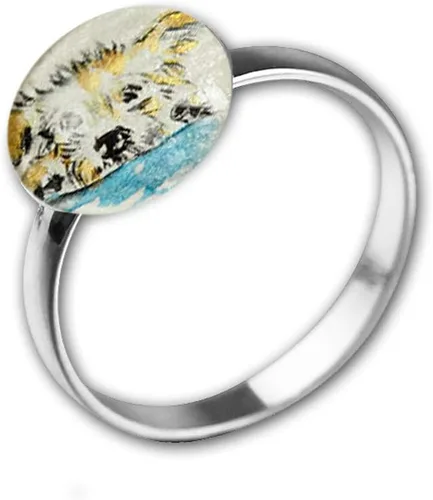 Vista 3 de Anillo ajustable de plata de ley 925 con almohadilla redonda de 6/8/0.472 in para anillos de perlas, fabricación de anillos hechos a mano