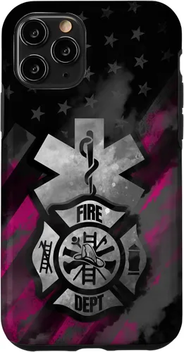 Vista 29 de EMT EMS Firefighter Pink Smoke Line USA American Flag Case for iPhone 17