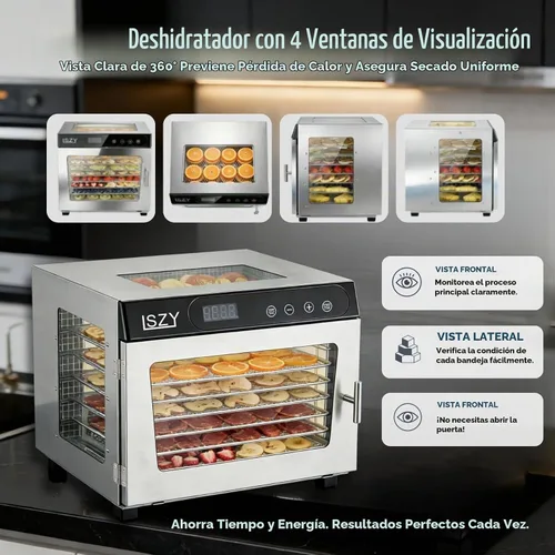 Vista 5 de Máquina deshidratadora de alimentos, deshidratador de bandejas de acero