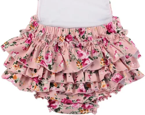 Vista 5 de China Rose 50's Floral Ruffles Mamelucos Vestido Sin Respaldo Traje De Baño Traje De B