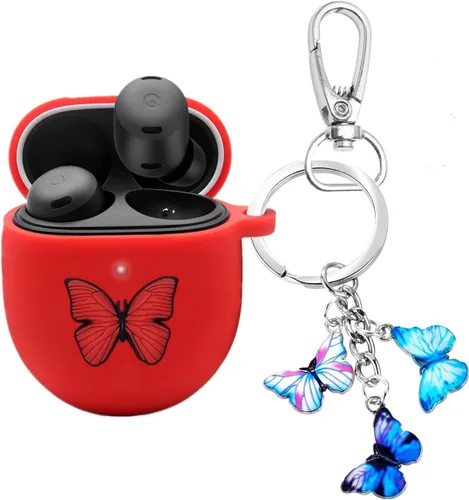Vista 8 de Funda para Google Pixel Buds Pro 2022, bonita funda de silicona suave con diseño de mariposa de dibujos animados, funda de carga Pro