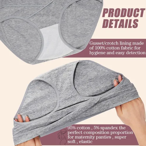 Vista 4 de Cindeer Ropa interior de maternidad de algodón para embarazo, 6 piezas, ropa interior posparto