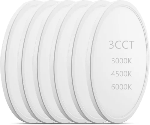 Vista 9 de Lámparas de techo de montaje empotrado de 3200 lm, color negro, 12 pulgadas, luces LED de techo regulables para dormitorio, CCT ajustable 3000K