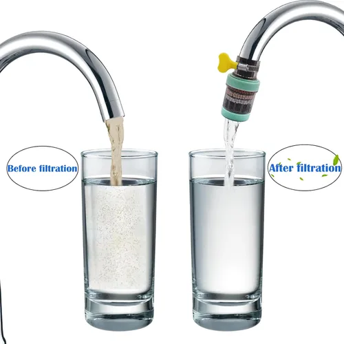 Vista 4 de Paquete de 3 filtros de montaje en grifo, filtro de agua de grifo con carbón activado que elimina el fluoruro de cloro, metales pesados, agua dura