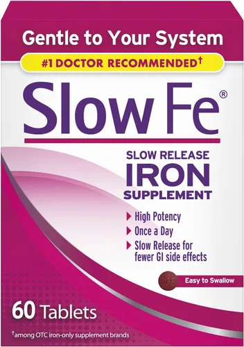 Vista 5 de SlowMag Muscle Heart Cloruro de magnesio Calcio 120 unidades y Slow Fe 45mg Suplemento de deficiencia de hierro 60