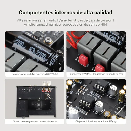 Vista 5 de AIYIMA Amplificador estéreo Bluetooth A80 TPA3255, PFFB y medidor digital