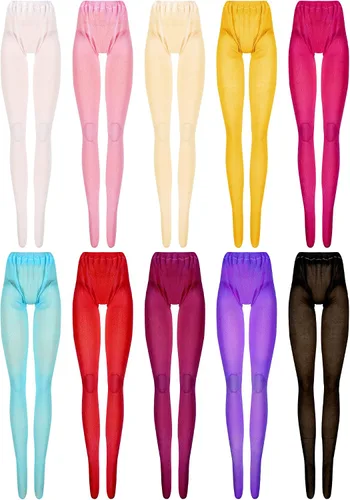 Vista 12 de Sotiff - 10 pares de medias de encaje para muñeca para ropa de muñeca Calcetines largos hechos a mano con patrones huecos de encaje, accesorios