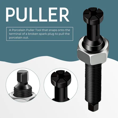 Vista 5 de Extractor de bujías, kit de herramientas de extracción de bujías rotas compatible con Ford Triton 5.4L 3 válvulas (3 herramientas)