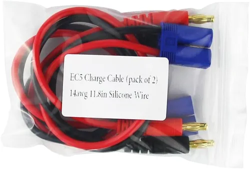 Vista 6 de 2 unids EC5 Macho Conector Enchufe 0.157 in Banana Plugs Cargador de Batería Cable Cable de Silicona 11.8 in 11.8 pulgadas (Paquete de 2)
