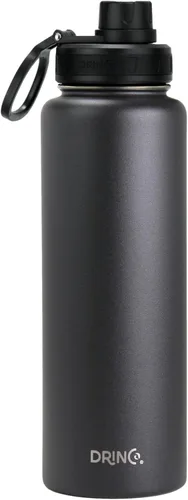 Vista 18 de Drinco - Botella de agua de acero inoxidable con boquilla, tapa aislada al vacío, botella de agua de doble pared, de boca ancha