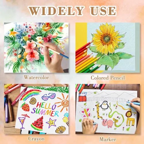 Vista 7 de 100PCS 2.5x3.5 Watercolor Paper Bulk, 140lb/300g Cold Press Thick Water Color Paper Pad for Child Adult, White Art Paper for Drawing Painting