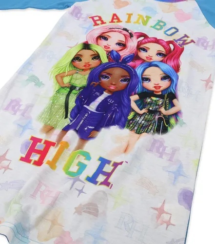 Vista 3 de Rainbow High Pijamas para niñas pijamas de noche color blancoazul marino talla 45 a 1012