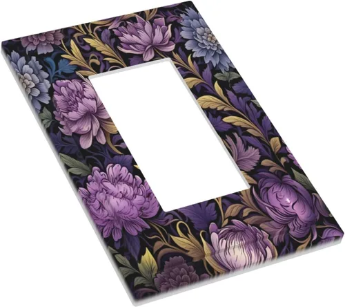 Vista 197 de Decorative Outlet Covers Blue Background White Cat Daisy Floral 2-Gang 1-Gang Wall Plate Single Toggle/Rocker Farmhouse Style Light Switch Covers