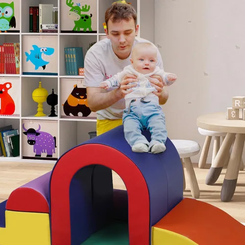 Vista 4 de TODEFULL Bloques de escalada de espuma de 10 piezas para niños pequeños, bloques de juego suave