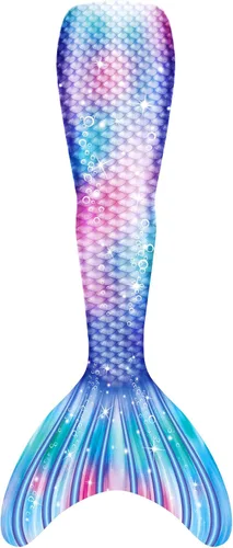 Vista 3 de Traje de baño de cola de sirena con monoaleta para niñas, conjunto de bikini