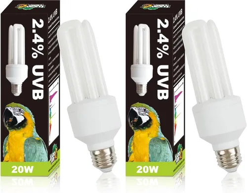 Vista 8 de LUCKY HERP Bombilla UVA UVB para pájaros 2.4 UVB 20W lámpara fluorescente compacta para todo tipo de aves cautivas