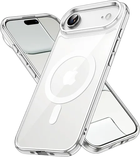 Vista 19 de JETech Funda magnética para iPhone 17 de 6.3 pulgadas, compatible con MagSafe, protector de teléfono a prueba de golpes, parte trasera transparente