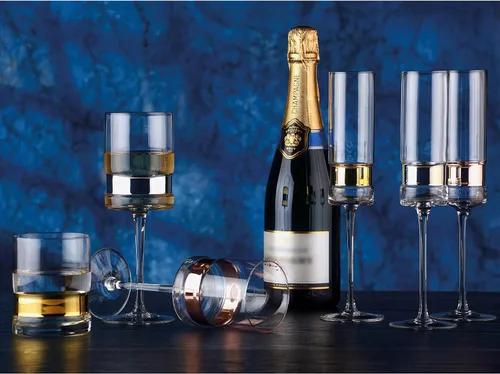 Vista 9 de SoHo - Copas de champán hechas a mano para bodas y celebraciones, 7 onzas, color bronce, juego de 2 elegantes copas de champán
