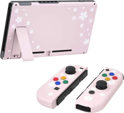 Vista 4 de eXtremeRate - Placa trasera para Nintendo Switch Console NS Joycon con carcasa de mando de mano con botones de juego completo carcasa de repuesto