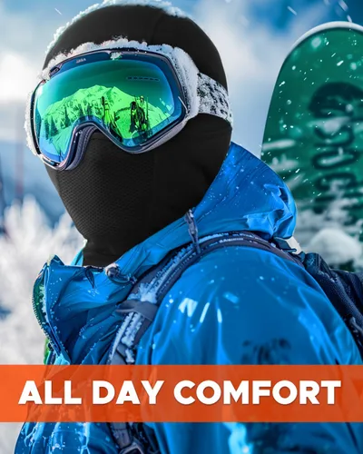Vista 5 de Pasamontañas con diseño movible para hombres y mujeres, forro polar para invierno, para clima frío, esquí, trabajo al aire libre