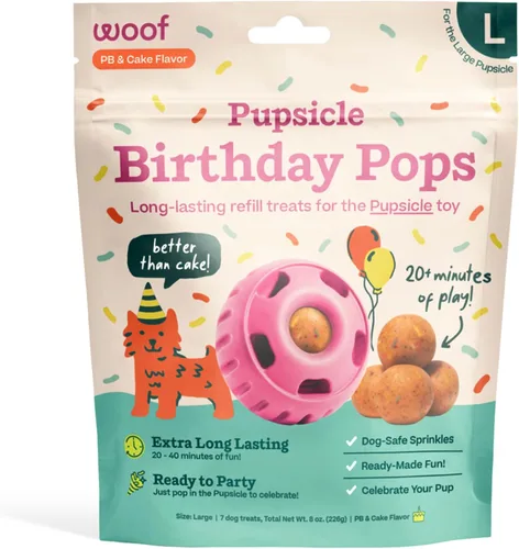 Vista 28 de WOOF Pupsicle Refill Pops - Snacks para perro de poco desorden - con mantequilla de cacahuete y carne de res - Premios para perro - De larga