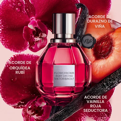 Vista 2 de Viktor&Rolf - Flowerbomb Ruby Orchid Eau de Parfum - Perfume para mujer - Floral y afrutado - Con notas de vainilla y melocotón