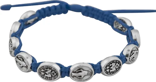 Vista 2 de Good Shepherd Creations Pulsera de cordón ajustable con medallas milagrosas