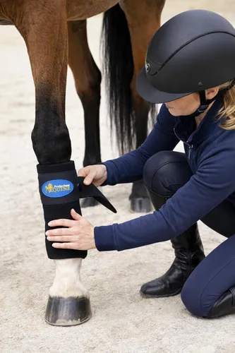 Vista 4 de CHALLENGER 10ft Horse Grooming Leg Polo Wrap Set of 4 Soft Fleece 95R Negro