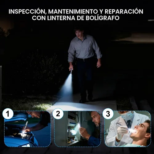 Vista 4 de Paquete de 2 luces para bolígrafo recargables, luz de trabajo
