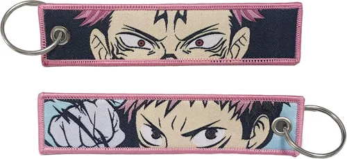 Vista 20 de 1 Pack Anime Etiqueta de Llavero Jet Etiqueta de Llavero Dibujos Animados Bordados con Llavero para Motocicletas Accesorios de Coche