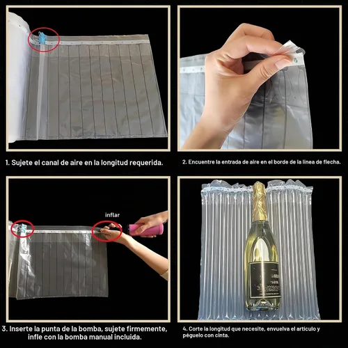 Vista 4 de Envoltura de Amortiguación de Burbujas Grande para Embalaje 12"x164', Almohadas de Aire Inflables para Envío y Mudanza Bolsas Protectoras