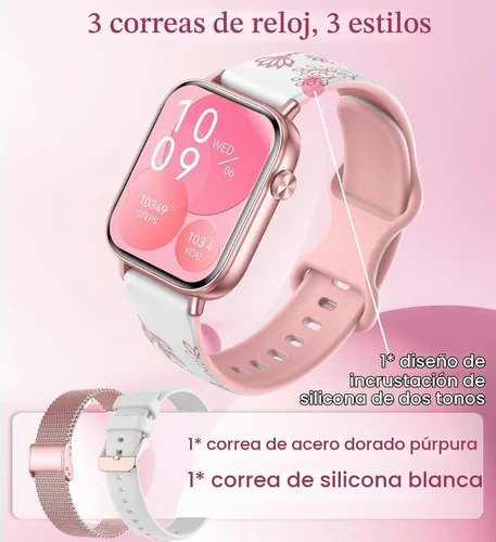 Vista 2 de Reloj inteligente de 1.83 pulgadas para mujer con llamada Bluetooth (respuesta/marcación), rastreador de actividad física con más de 100 modos