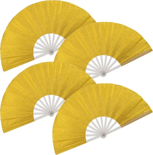 Vista 11 de Ventilador plegable de mano grande, botas en el suelo, abanicos decorativos plegables de manivela para bailes, fiestas, bodas, festivales de música