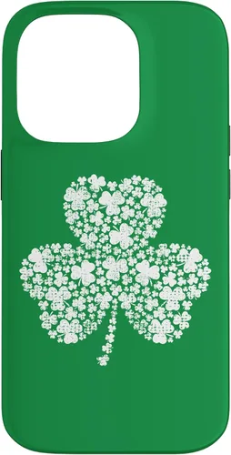 Vista 17 de Funda verde vintage con trébol relleno de trébol para iPhone 16