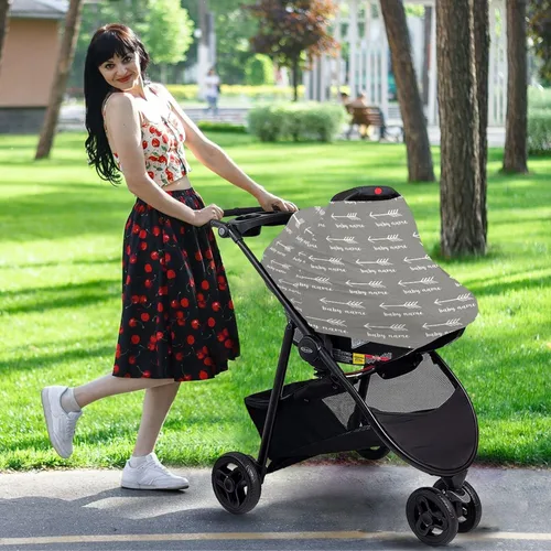 Vista 5 de Funda personalizada para asiento de automóvil de bebé para bebés, toldo de asiento de automóvil para niños, fundas de cochecito de lactancia