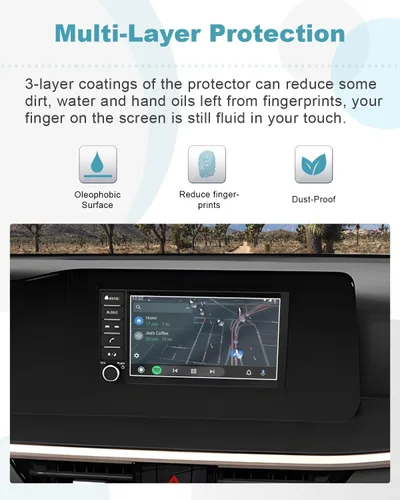 Vista 5 de CDEFG 2 protectores de pantalla compatibles con Nissan Kicks S 2025 de 7 pulgadas para Nissan Kicks S 2025, accesorios centrales, cubierta